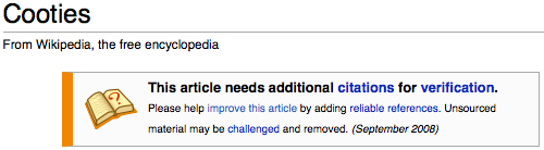 Wikipedia's Cooties Article