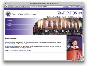Grand Canyon University Graduation Page