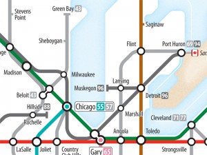 Interstates as Subway Diagram